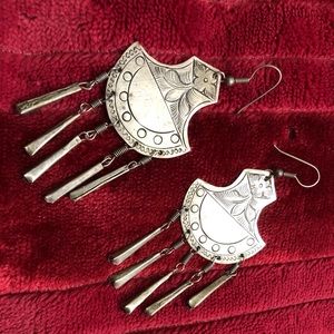 Silver tassel earrings